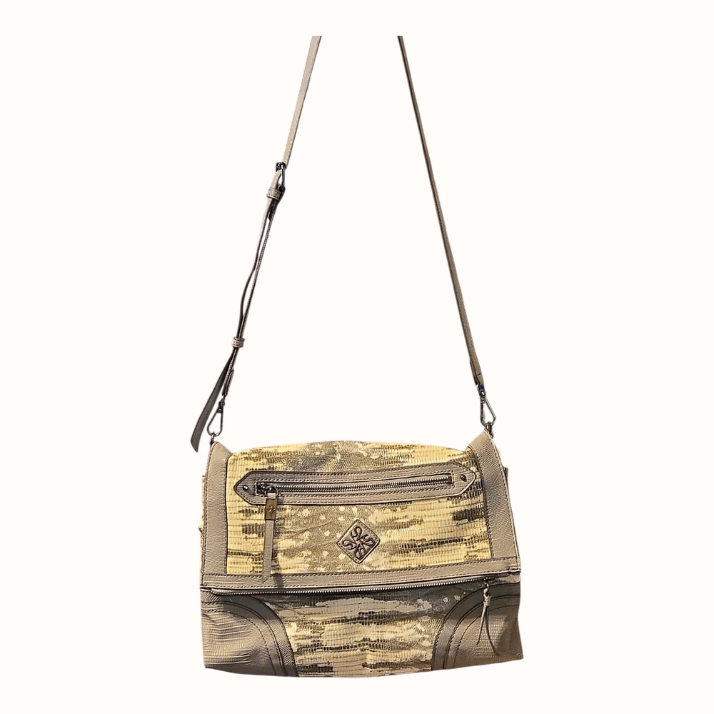 Simply Vera Vera Wang Faux Snakeskin Convertible Crossbody Bag Neutral Grey - Picture 2 of 14